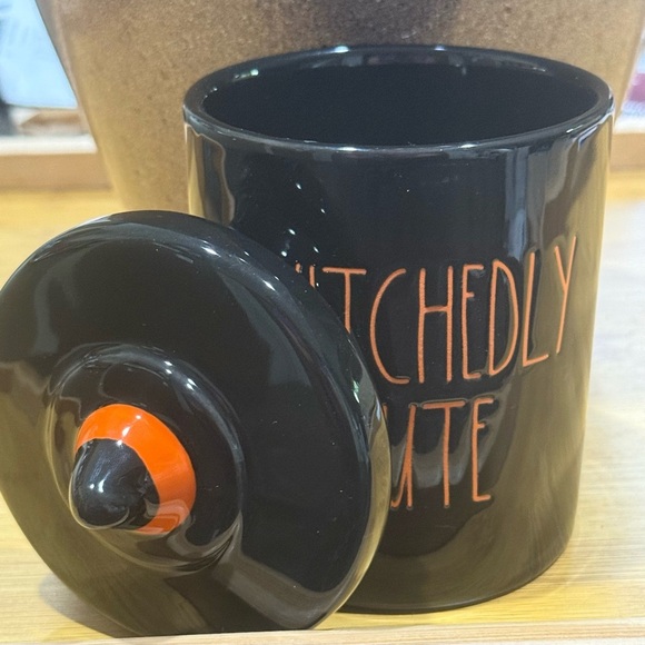 Rae Dunn Halloween “Witchedly Cute” Jar Canister Crock With Lid Decor - Picture 3 of 4